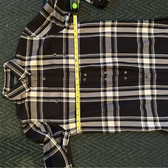 Women’s Lauren Ralph Black and White Wool Plaid Shirt - Picture 9 of 13